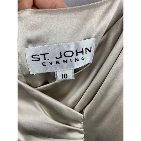 Women's St. John Evening Champagne Silk Set Size 10 - Picture 8 of 14